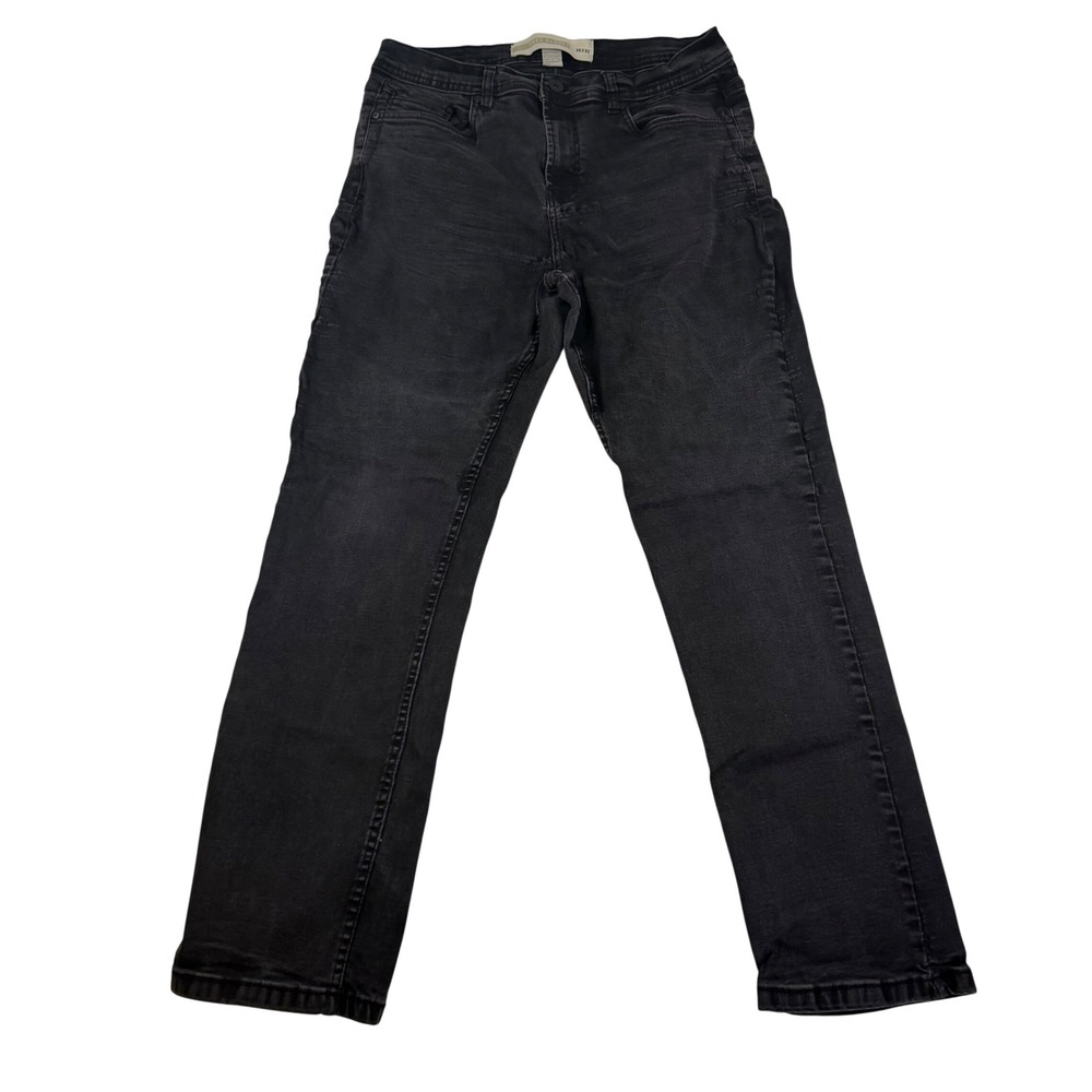 Free Planet Mens Slim Straight Jeans Faded Black Stretch Denim 36x32 FU9T87BLK03